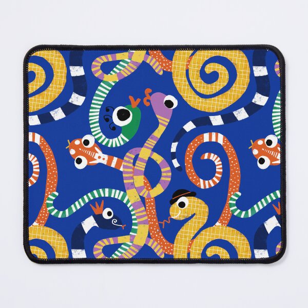 Item preview, Cute Crazy Snakes Electric Blue designed and sold by susycosta.