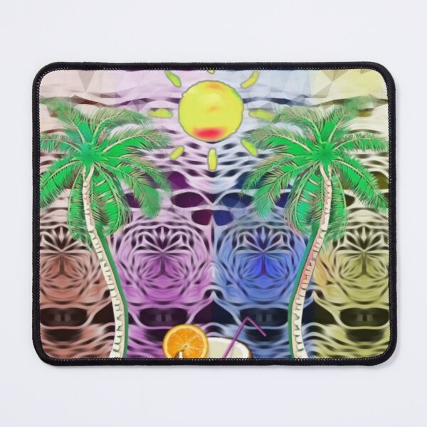Item preview, Sensación de verano - cóctel bajo las palmeras. colorido diseño de medios mixtos designed and sold by kikidu21.