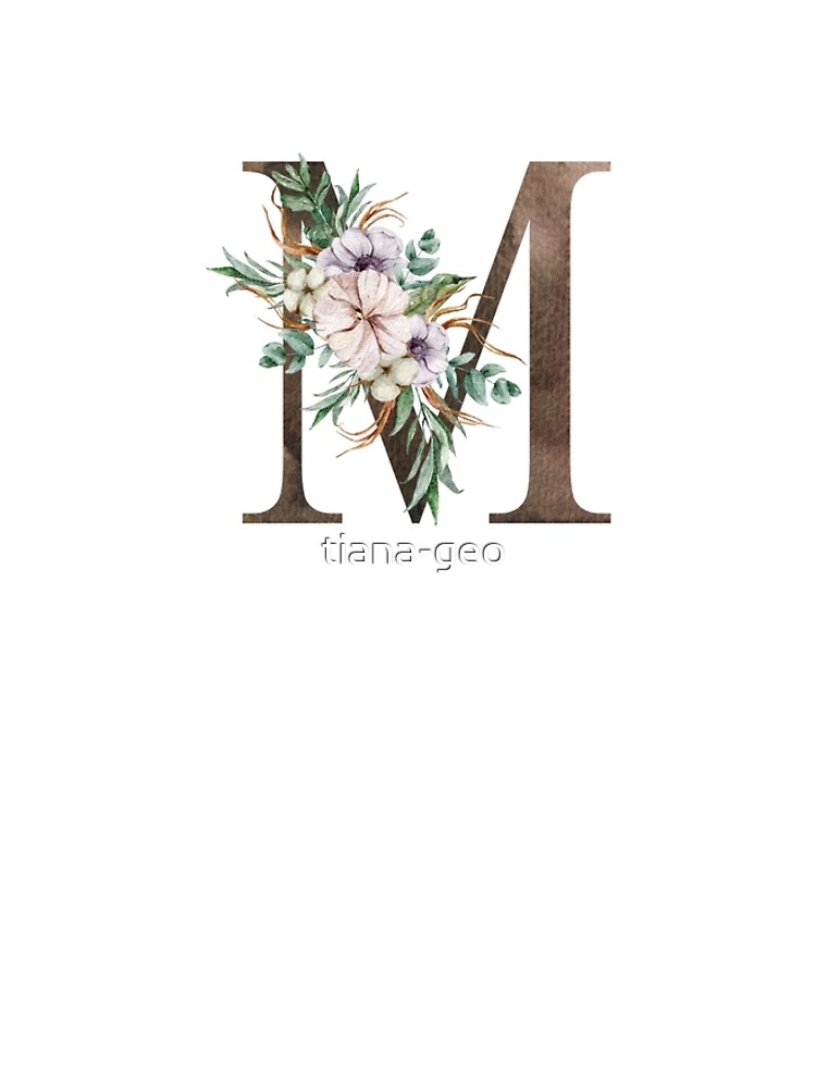 Watercolor Floral Wedding Monogram Logo Graphic by