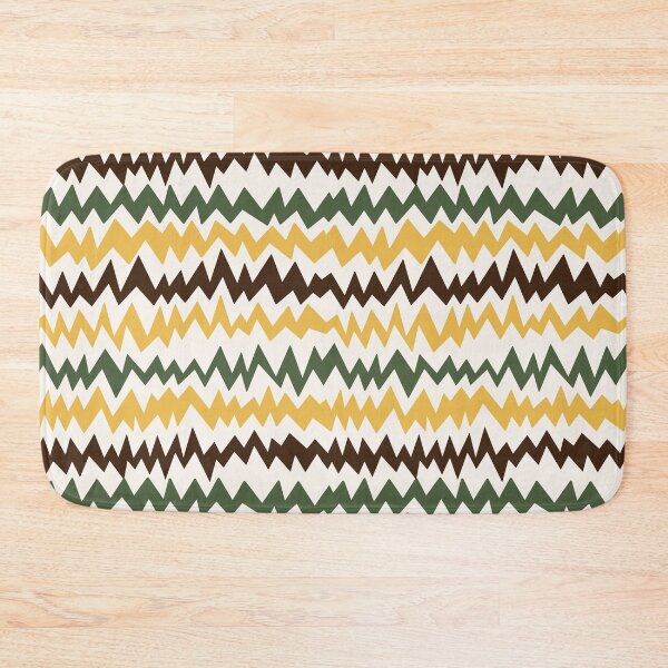 Item preview, Modern minimalist zigzag extract in mustard, forest green and chocolate brown  designed and sold by FrancesPoff.
