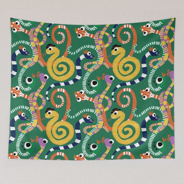 Item preview, Cute Crazy Snakes Green designed and sold by susycosta.