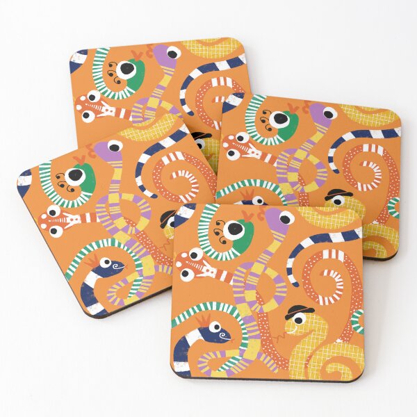 Item preview, Cute Crazy Snakes Orange designed and sold by susycosta.