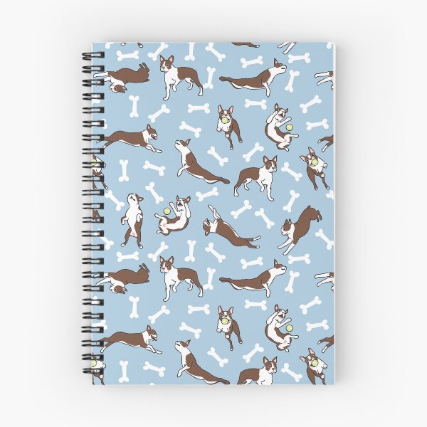 Item preview, Playing Red Boston Terrier - Blue Background designed and sold by Lulupainting.