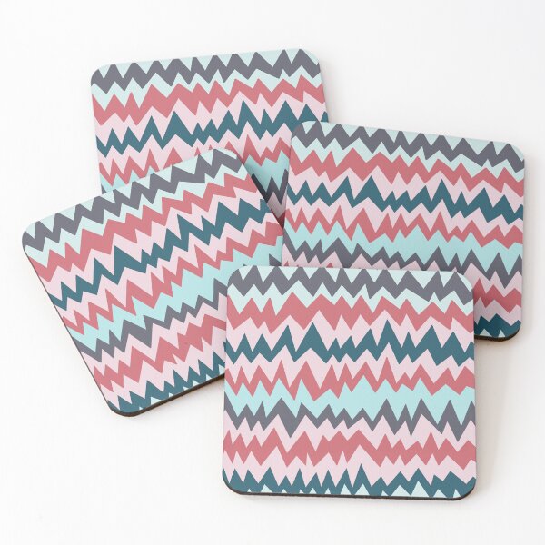Item preview, Modern minimalist zigzag in teal, navy blue and berry pink designed and sold by FrancesPoff.