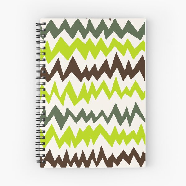 Item preview, Modern minimalist zigzag extract in forest green, cream, lime green and chocolate brown  designed and sold by FrancesPoff.