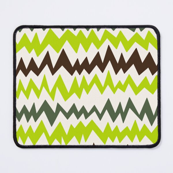 Item preview, Modern minimalist zigzag extract in forest green, cream, lime green and chocolate brown  designed and sold by FrancesPoff.