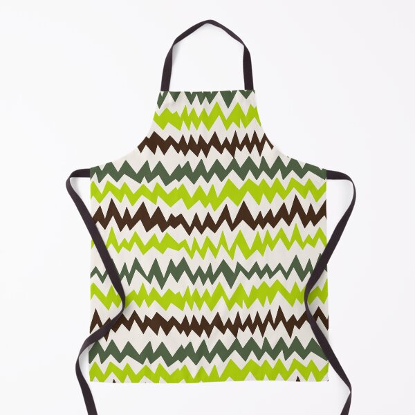 Item preview, Modern minimalist zigzag extract in forest green, cream, lime green and chocolate brown designed and sold by FrancesPoff.
