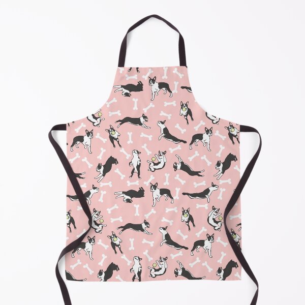 Artikelvorschau, Spielender schwarzer Boston Terrier - rosa Hintergrund entworfen und verkauft von Lulupainting.