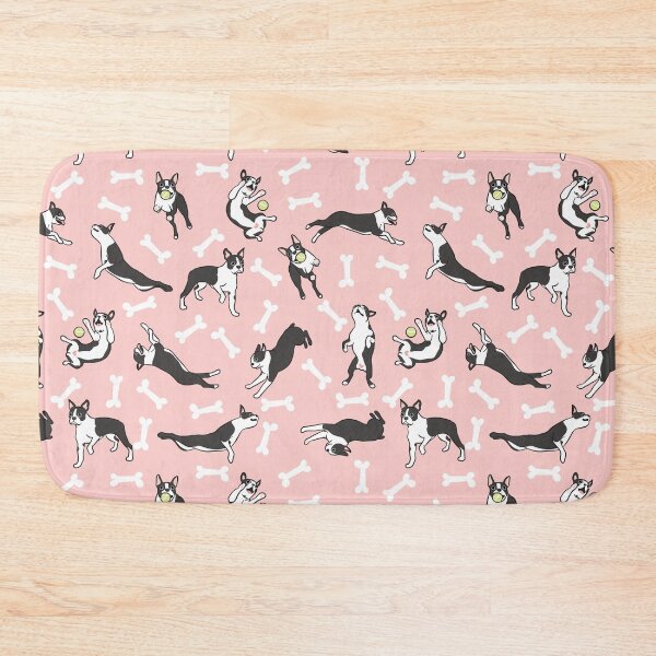 Item preview, Playing Black Boston Terrier - Pink Background designed and sold by Lulupainting.