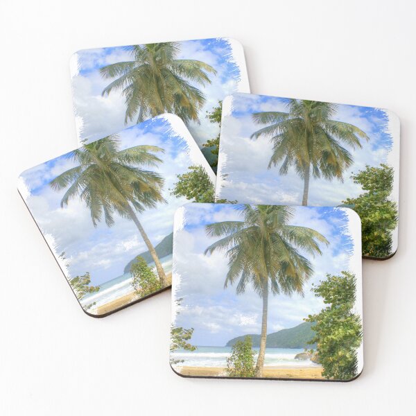 Item preview, Caribbean beach and palm tree. designed and sold by AdamsGrandad.