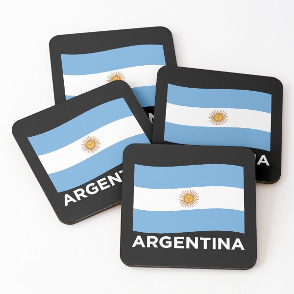Item preview, Argentina Wave Flag with Text - Bandera Oficial de Ceremonia (On Black) designed and sold by STUDIO-72.