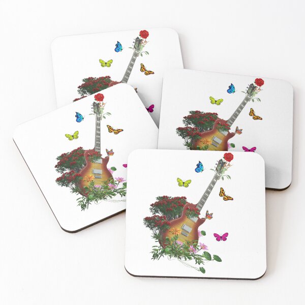 Item preview, New Nature Guitar & Countryside Flowers with Butterflies designed and sold by captainpeter.