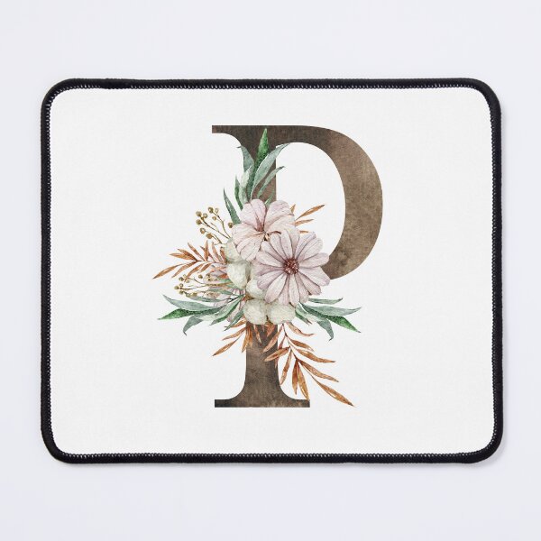 Item preview, Watercolor floral P wedding monogram letter print designed and sold by tiana-geo.