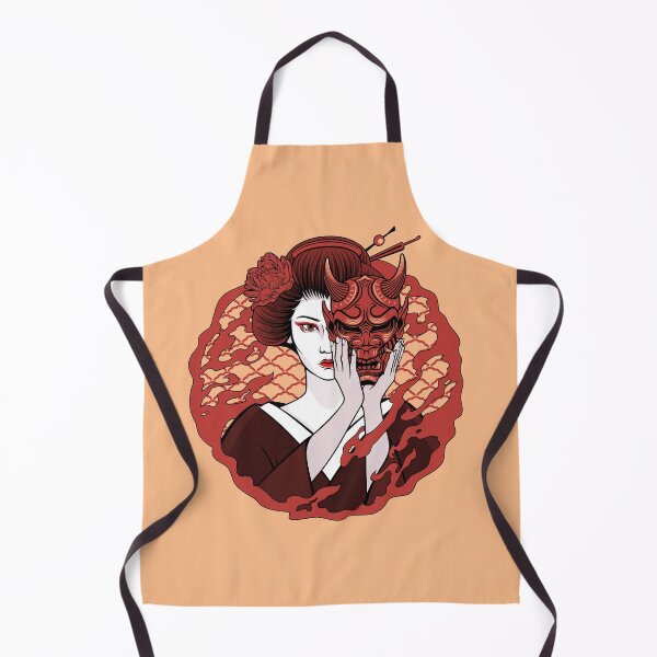 Item preview, Japanese woman with demon mask. designed and sold by Anna Reutova.