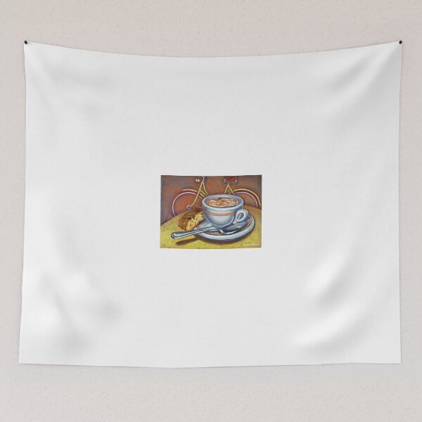 Item preview, Yellow Dutch Bicycle with Cappuccino and Biscotti designed and sold by markhowardjonesart.