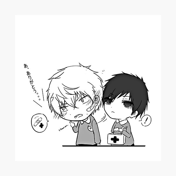 Aperçu de l'œuvre Izaya soigne un Shizuo blessé - Panel 1 des journées de maternelle Shizaya (Durarara) créée et vendue par rinfiora.