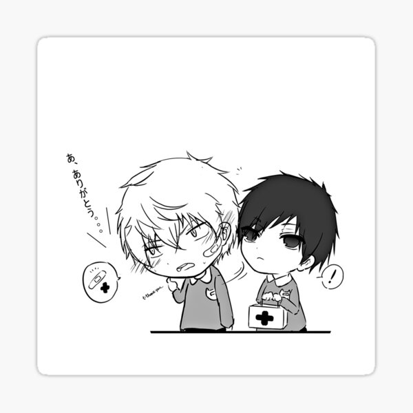 Aperçu de l'œuvre Izaya soigne un Shizuo blessé - Panel 1 des journées de maternelle Shizaya (Durarara) créée et vendue par rinfiora.