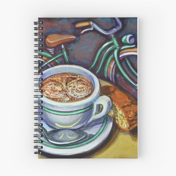 Item preview, Green Schwinn bicycle with cappuccino and biscotti. designed and sold by markhowardjonesart.