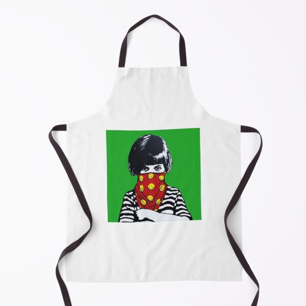 Item preview, Banksy Dark Green Rebel Girl with smiley mask designed and sold by DataDude.