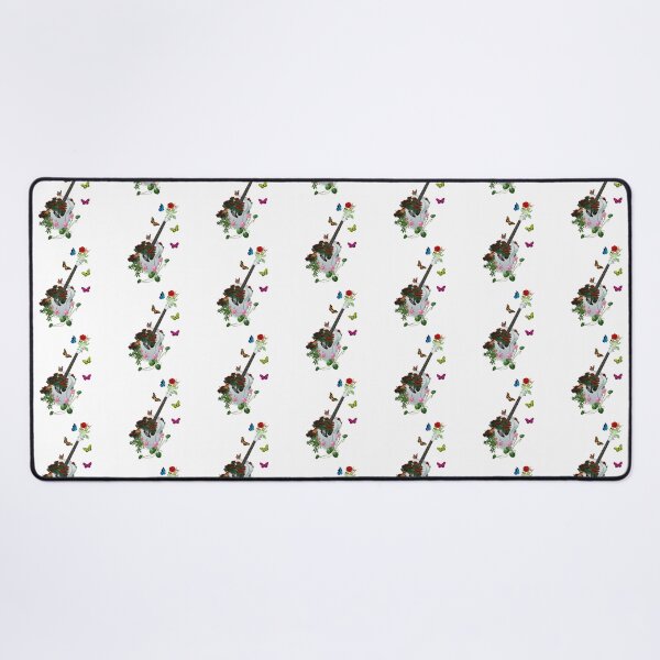 Item preview, White Nature Guitar & Countryside Flowers with Butterflies designed and sold by captainpeter.