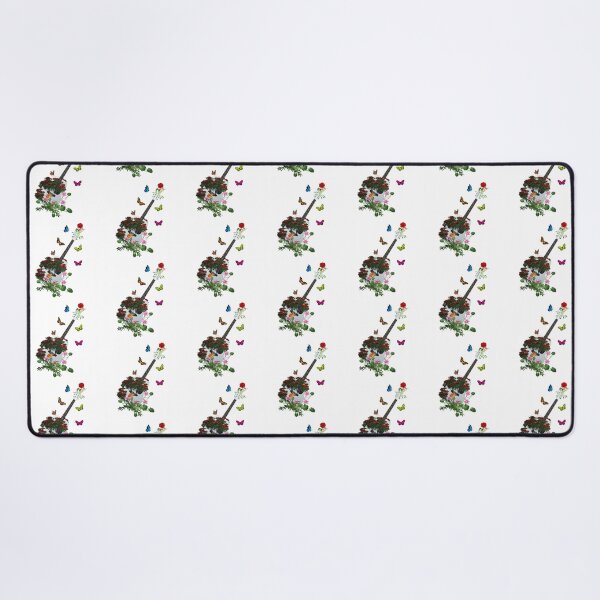 Item preview, White Nature Guitar & Countryside Flowers with Butterflies designed and sold by captainpeter.