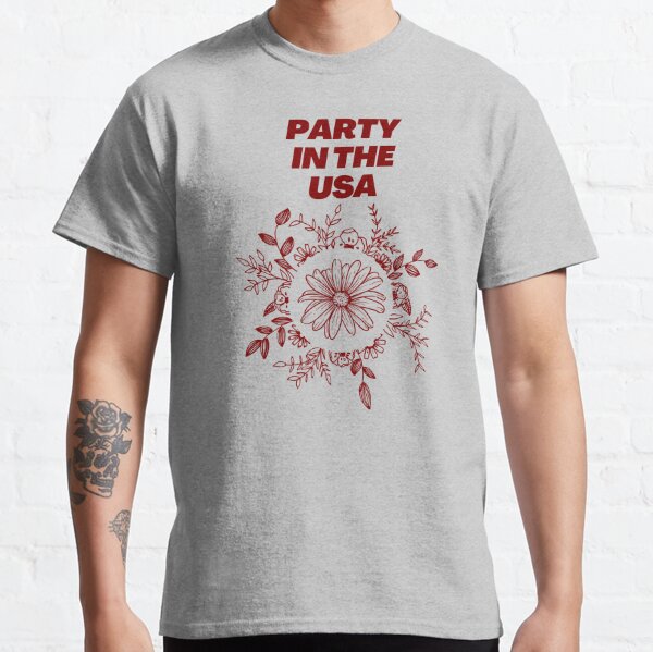  Party In The USA Hot Dog Short Sleeve Graphic Tee : Handmade  Products