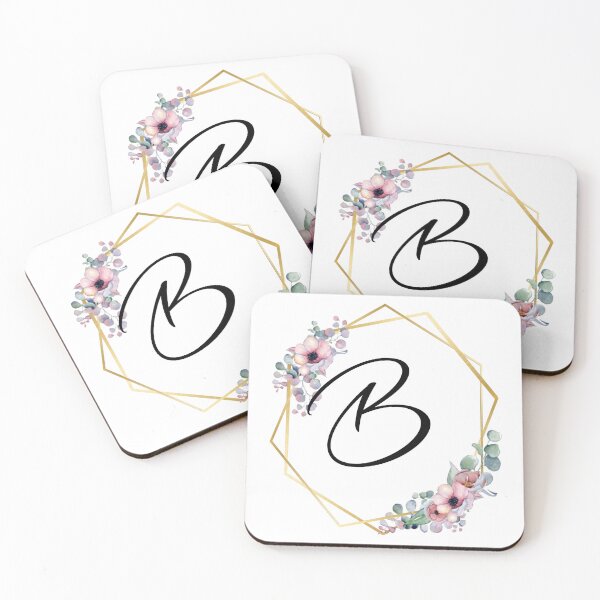Item preview, Monogram Letter B | Lilac Flowers with Golden Edges designed and sold by JustSeasons.