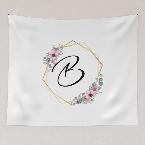 Item preview, Monogram Letter B | Lilac Flowers with Golden Edges designed and sold by JustSeasons.