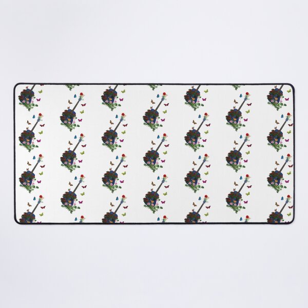 Item preview, Blue Nature Guitar & Countryside Flowers with Butterflies designed and sold by captainpeter.