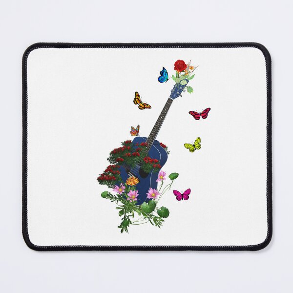 Item preview, Blue Nature Guitar & Countryside Flowers with Butterflies designed and sold by captainpeter.
