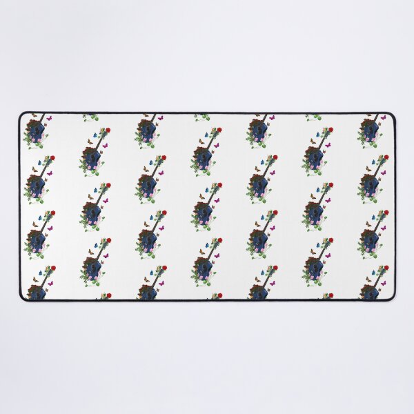 Item preview, Blue Nature Guitar & Countryside Flowers with Butterflies designed and sold by captainpeter.