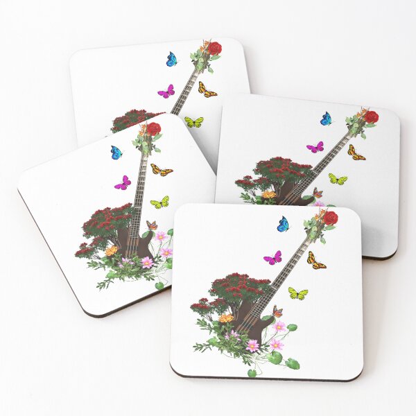 Item preview, Bass Nature Guitar & Countryside Flowers with Butterflies designed and sold by captainpeter.