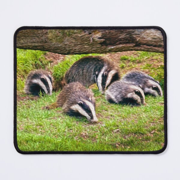 Item preview, Group of Badgers in nature designed and sold by friendlyfauna.