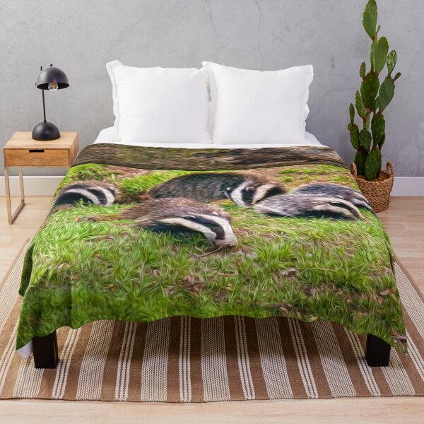 Item preview, Group of Badgers in nature designed and sold by friendlyfauna.
