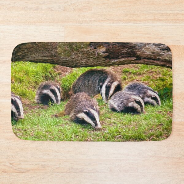 Item preview, Group of Badgers in nature designed and sold by friendlyfauna.