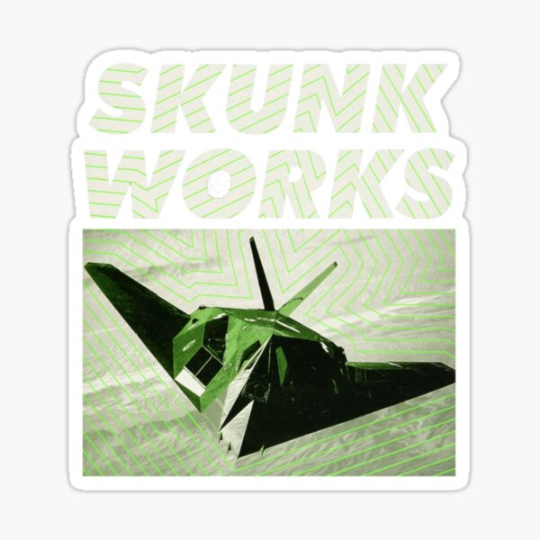 "SKUNK WORKS " Sticker for Sale by futureofflightP | Redbubble