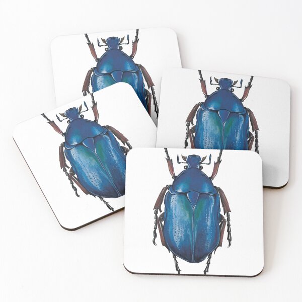 Item preview, Colorful blue beetle, realistic bug, shimmering colors, beautiful insect designed and sold by Rebekka Schönefuß.