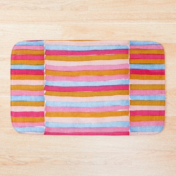 Item preview, Multicolored horizontal Stripes Patchwork pattern - colorful watercolor stripes designed and sold by patterncrow.
