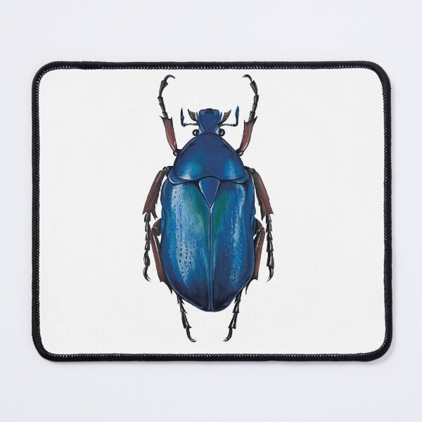 Item preview, Colorful blue beetle, realistic bug, shimmering colors, beautiful insect designed and sold by Rebekka Schönefuß.