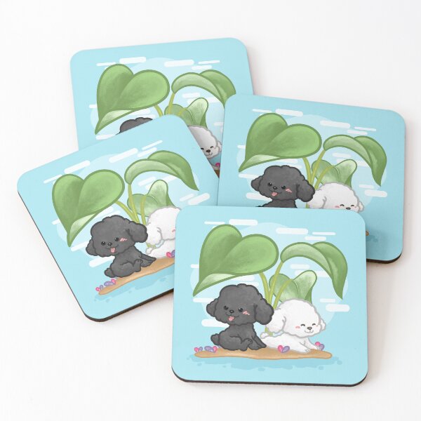 Item preview, Poodles Sitting Under the Big Leaves designed and sold by Khotekmei.