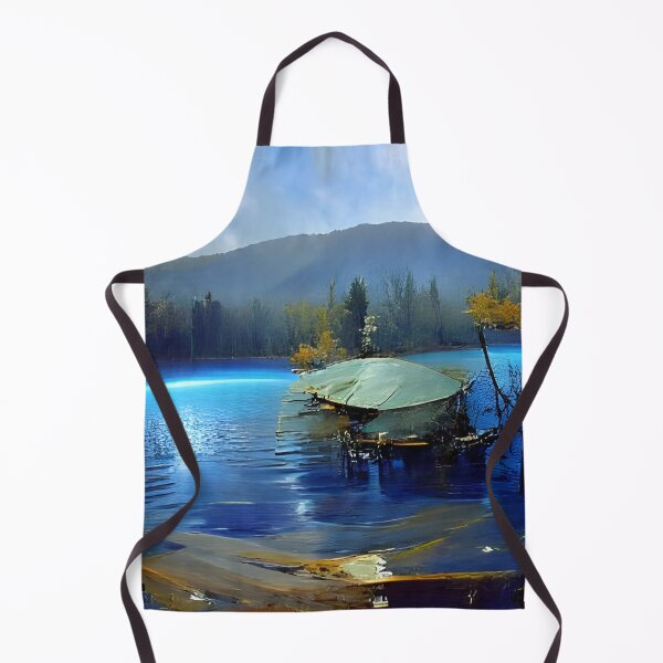 Item preview, AI Generated Art, Blue Grunge Lake oil painting designed and sold by ACC .