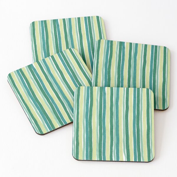 Item preview, Vertical green striped pattern - green watercolor stripes designed and sold by patterncrow.