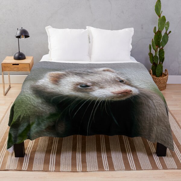 Item preview, Ferret in nature portrait designed and sold by friendlyfauna.