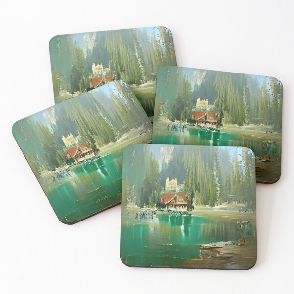 Item preview, AI Generated Art, Emerald Lake Vintage Oil Painting designed and sold by ACC .