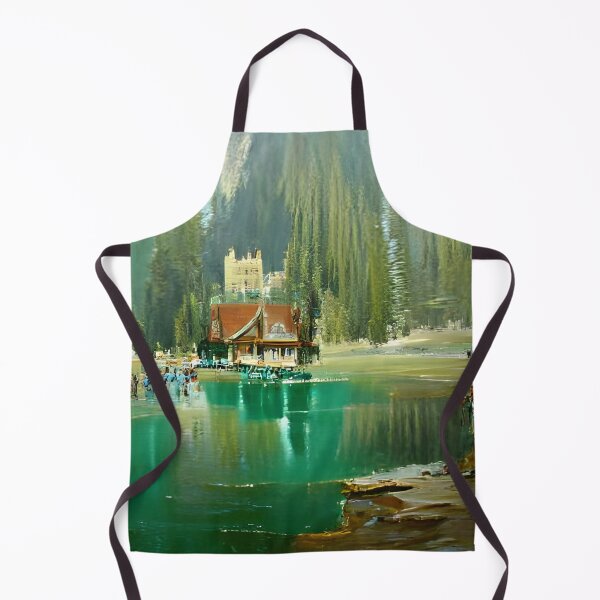 Item preview, AI Generated Art, Emerald Lake Vintage Oil Painting designed and sold by ACC .