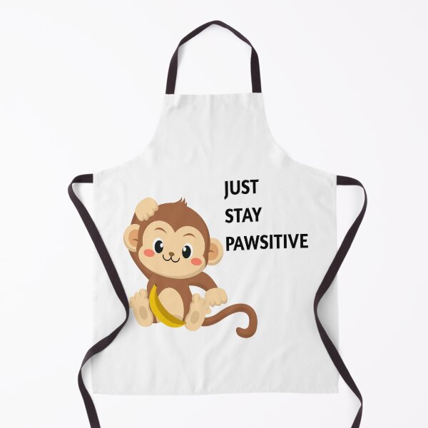 Item preview, Just Stay Pawsitive funny monkey holding a banana designed and sold by marianna cotaru.