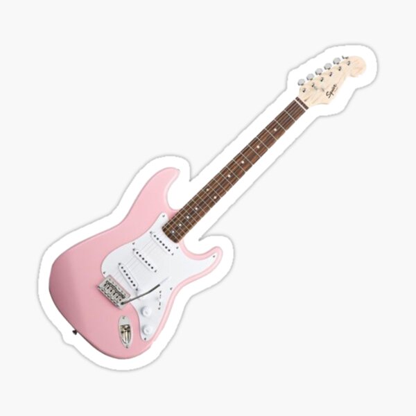 pink guitar Sticker