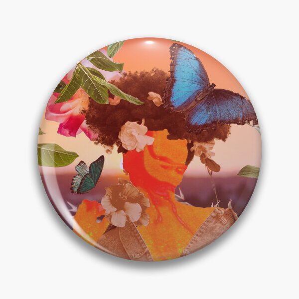 Item preview, Collage Black Girl - Orange colored Butterflies designed and sold by SoluxStudios.