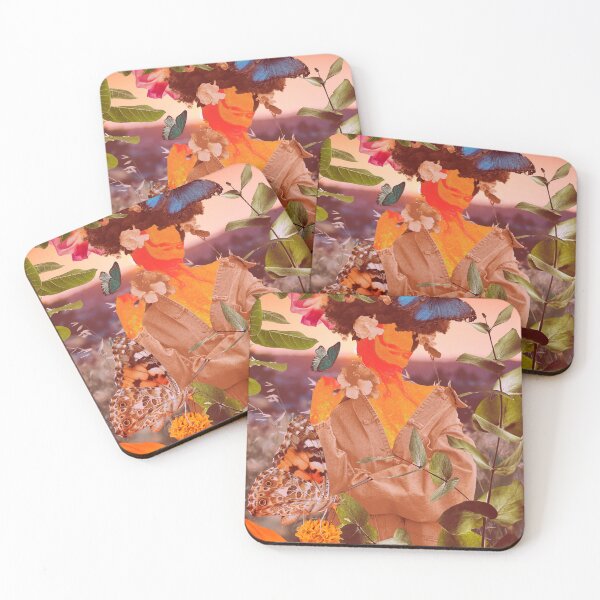 Item preview, Collage Black Girl - Orange colored Butterflies designed and sold by SoluxStudios.