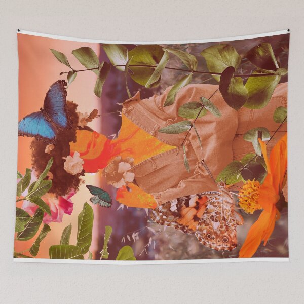 Item preview, Collage Black Girl - Orange colored Butterflies designed and sold by SoluxStudios.
